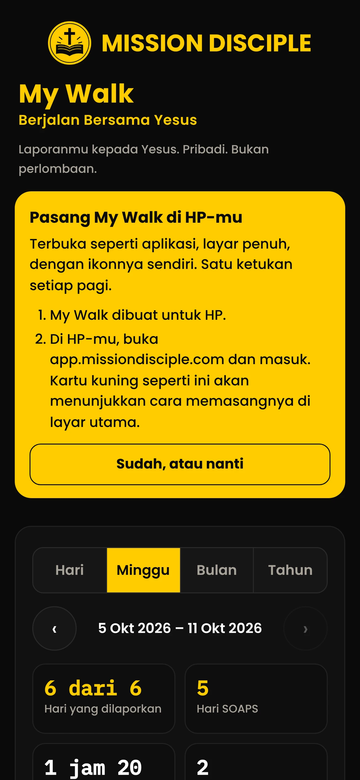 Layar Laporan di My Walk