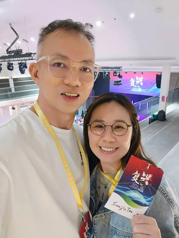 Pastor Jony and Soojin smiling together